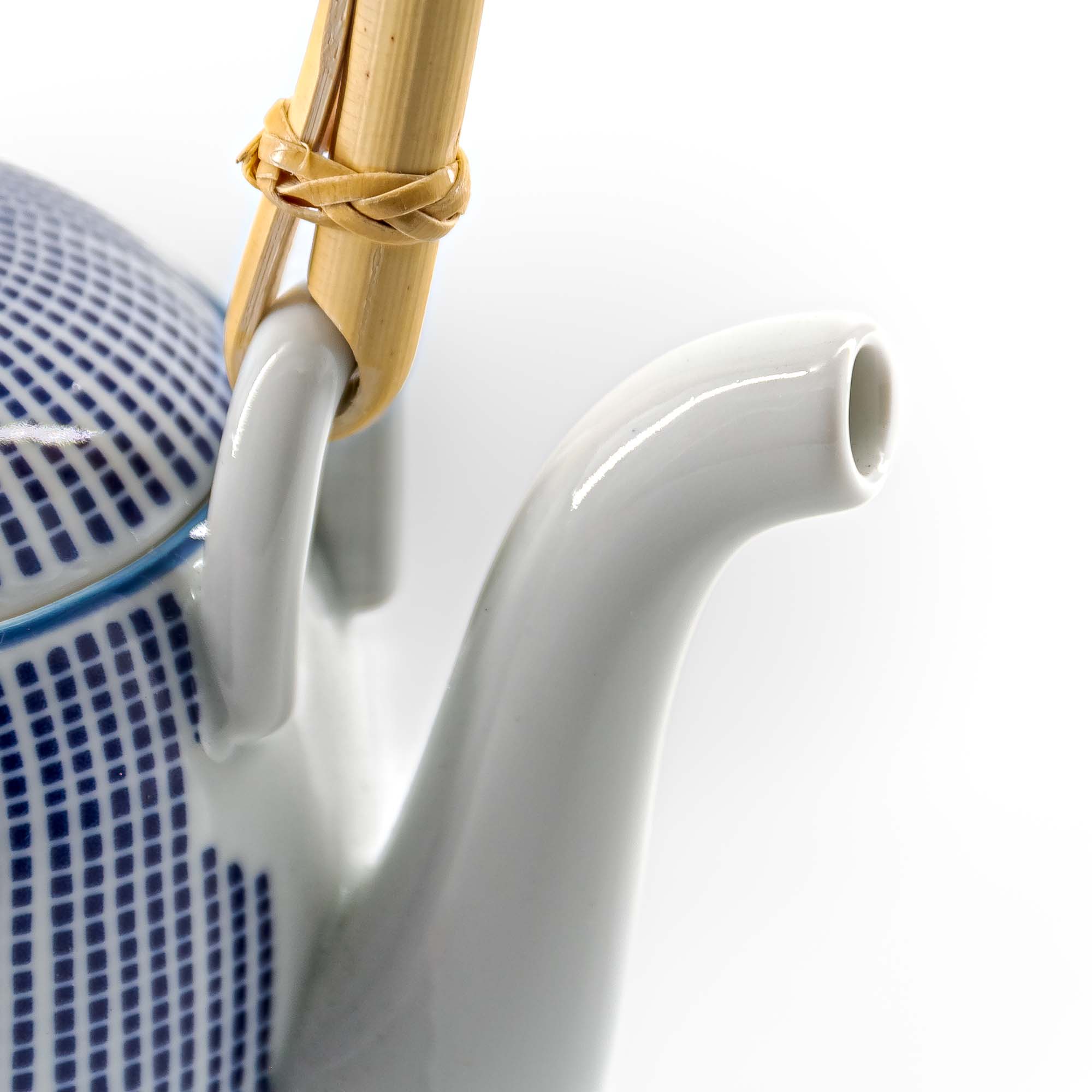 TOKUSA Jikichabin Porzellankanne 600 ml Weiß Blau – Bild 7