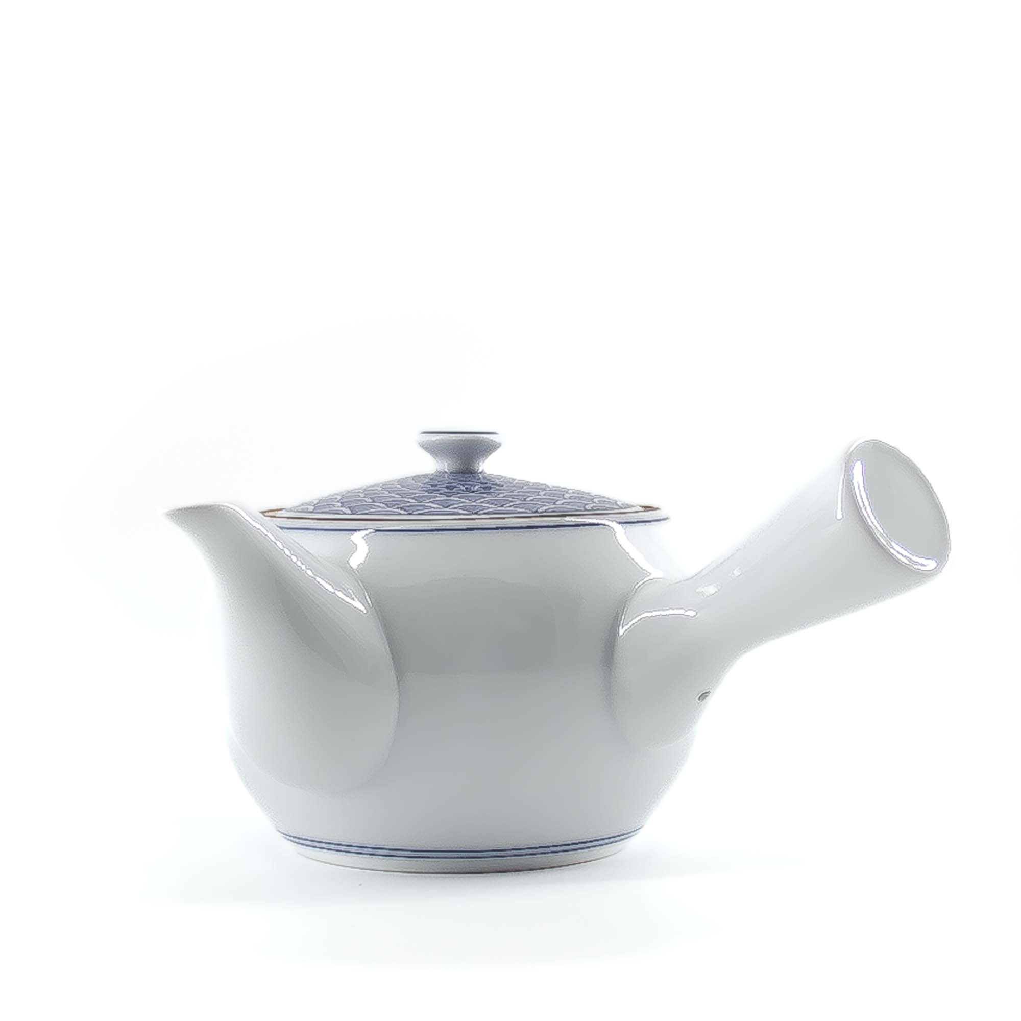 KIYOMIZU Jikichabin Komplett-Set Porzellankanne 300 ml Weiß Blau – Bild 5