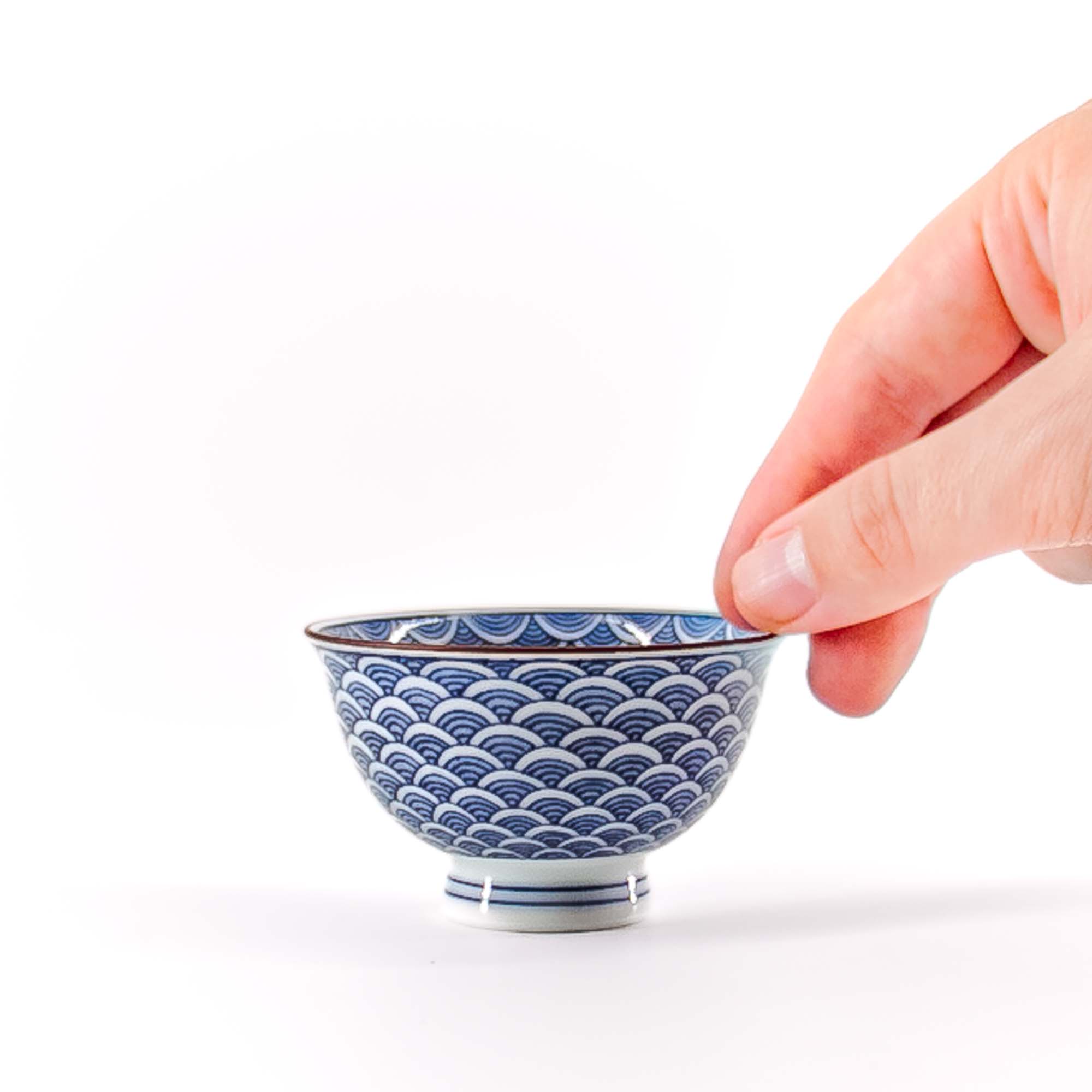 KIYOMIZU Jikichabin Komplett-Set Porzellankanne 300 ml Weiß Blau – Bild 8