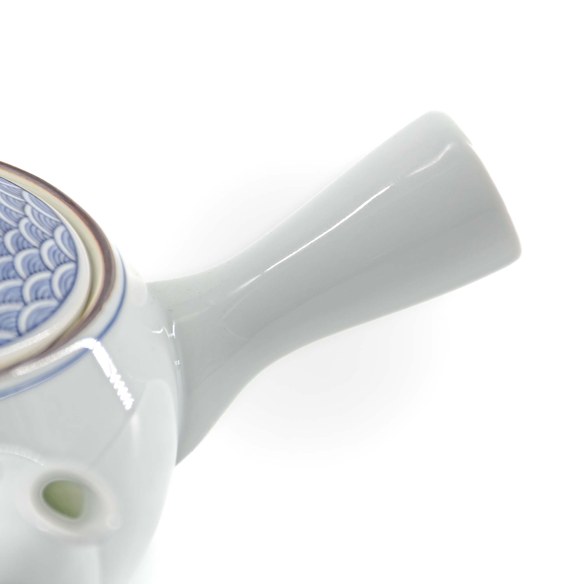 KIYOMIZU Jikichabin Komplett-Set Porzellankanne 300 ml Weiß Blau – Bild 10