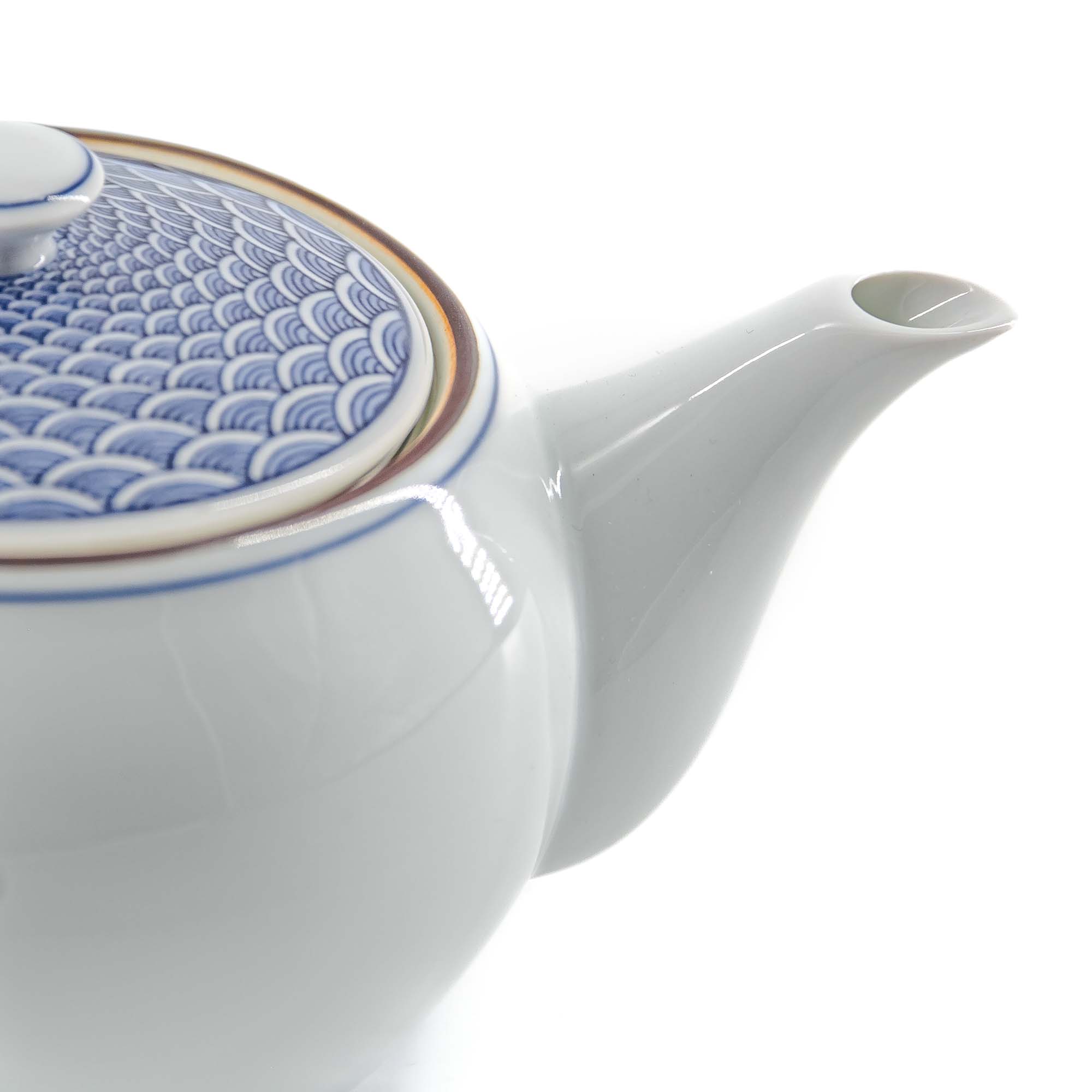 KIYOMIZU Jikichabin Komplett-Set Porzellankanne 300 ml Weiß Blau – Bild 11