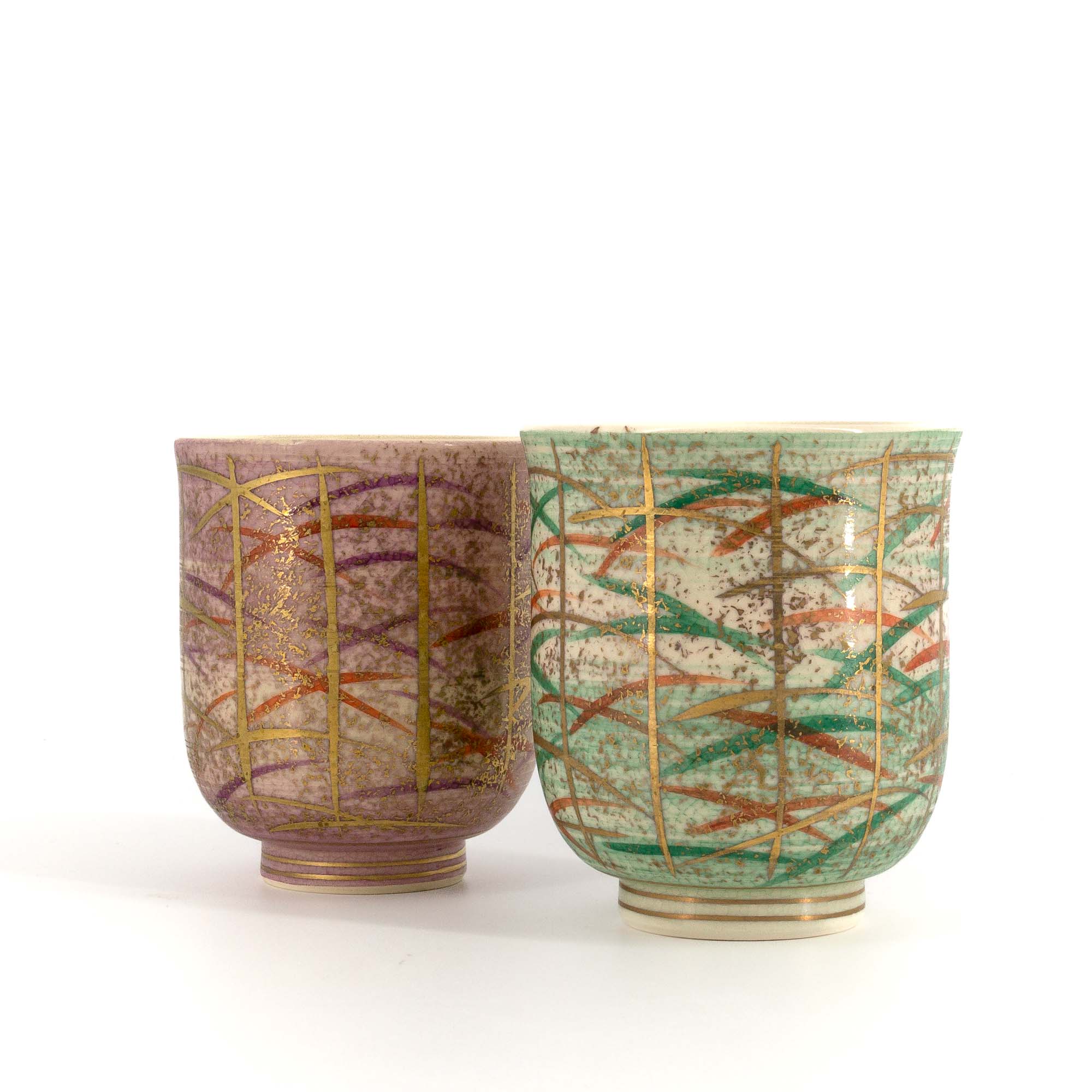 279087-BOKASHI-MUSASHINO-Porzellantasse-Jikinoyunomi-Set-220-ml-Weiss-Lila-Gruen-Rot-Rosa-001 BOKASHI MUSASHINO Jikinoyunomi Set Porzellantasse 220 ml Weiß Lila – Bild 1