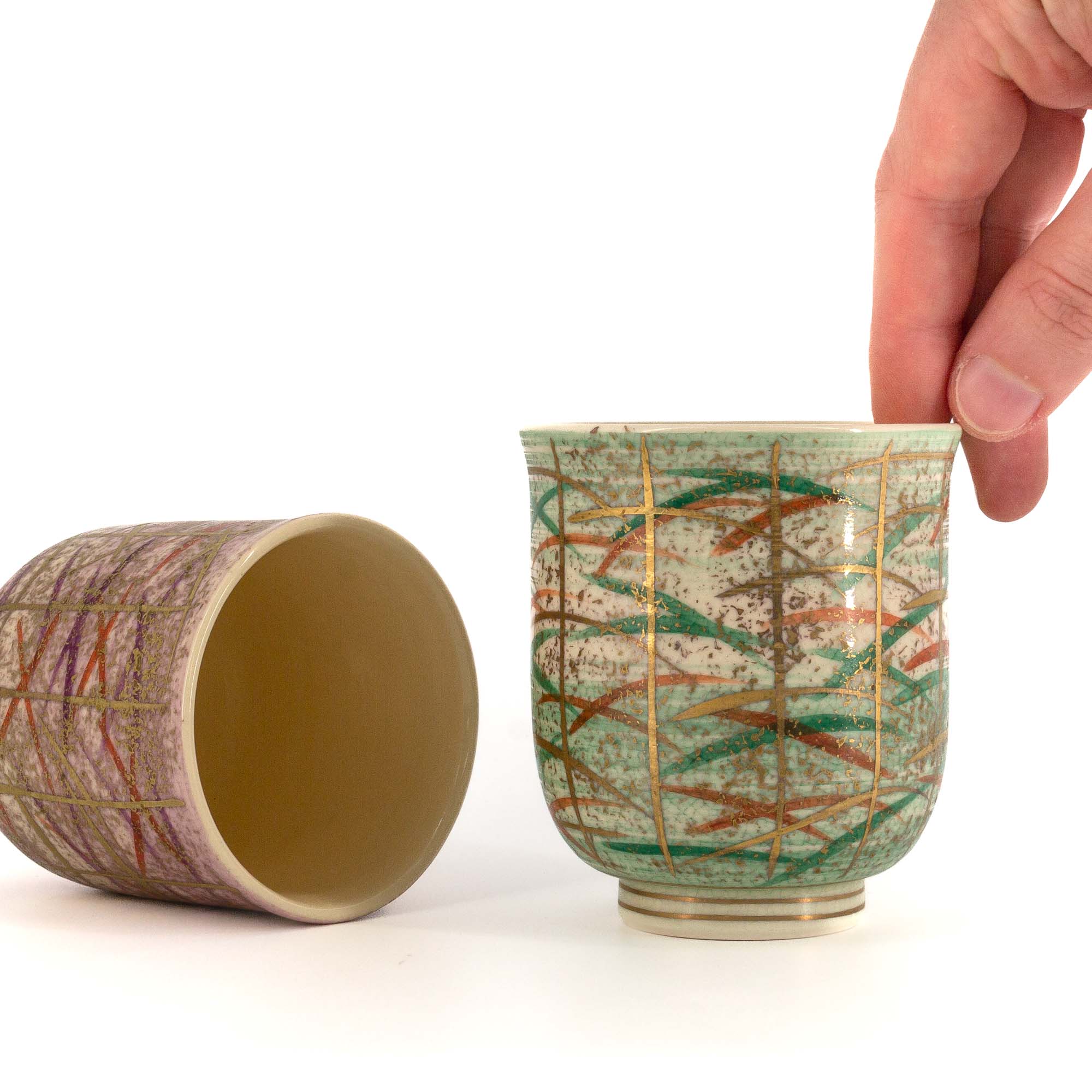 BOKASHI MUSASHINO Jikinoyunomi Set Porzellantasse 220 ml Weiß Lila – Bild 2