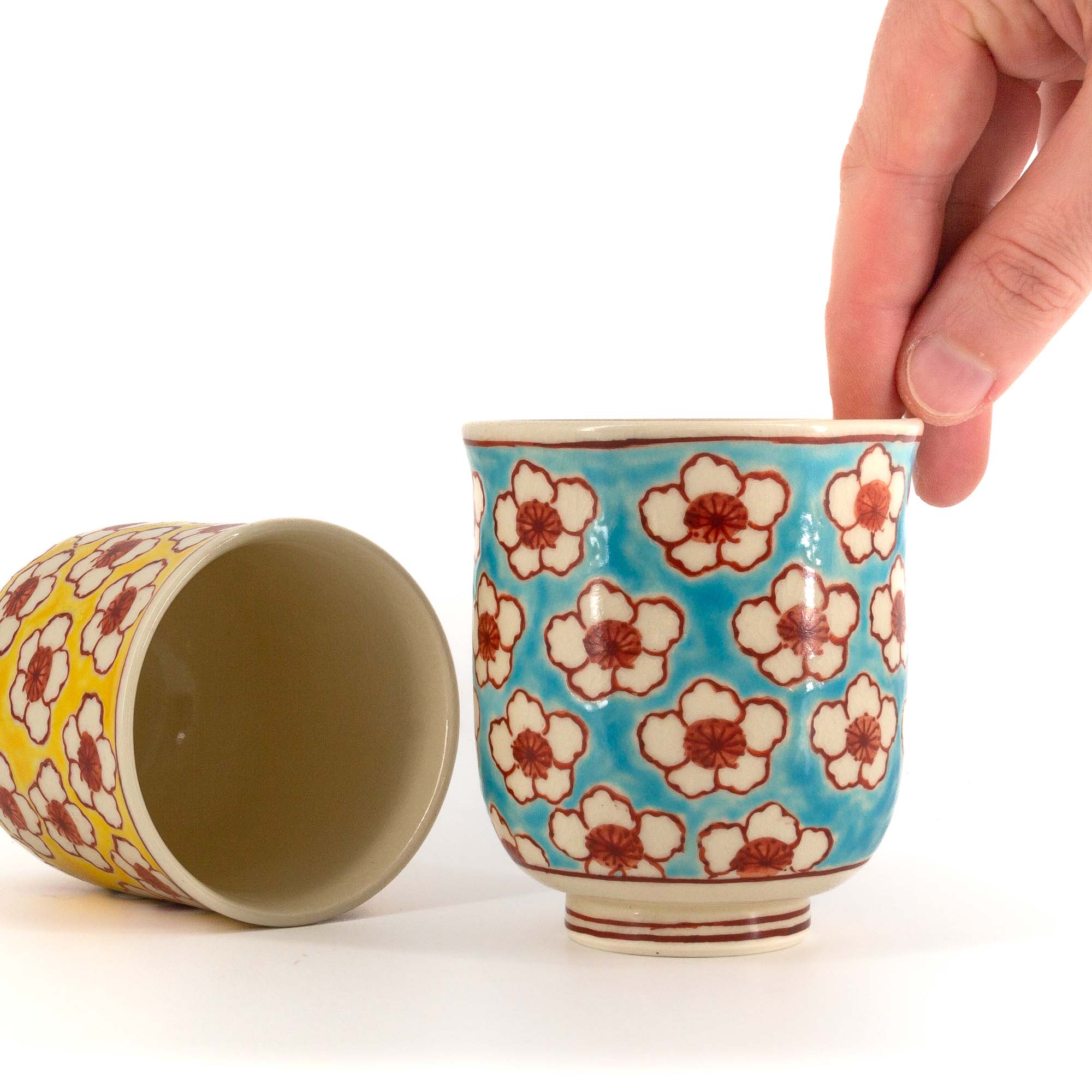 HANAZUME Jikinoyunomi Set Porzellantasse 220 ml Weiß Rot – Bild 2