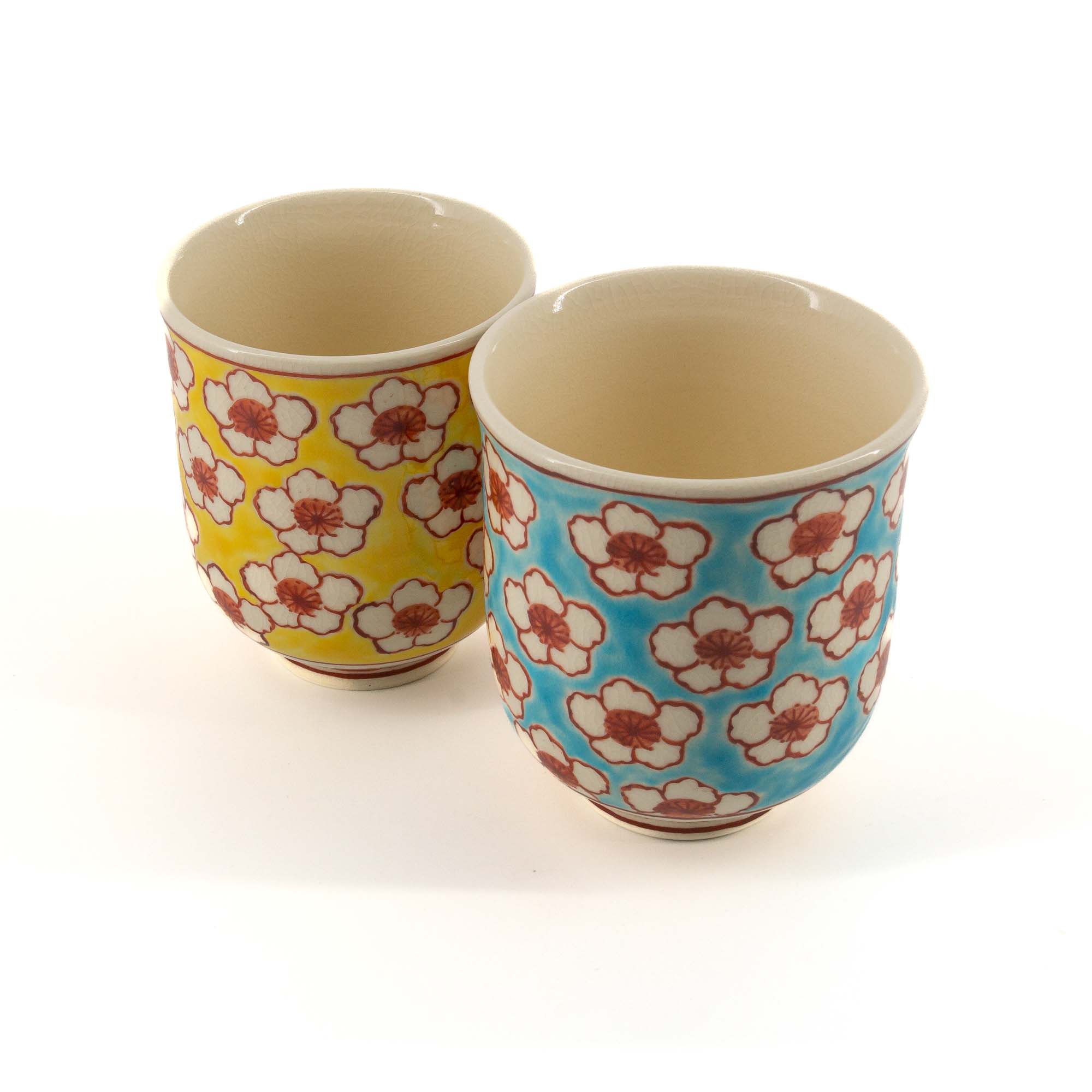 HANAZUME Jikinoyunomi Set Porzellantasse 220 ml Weiß Rot – Bild 3