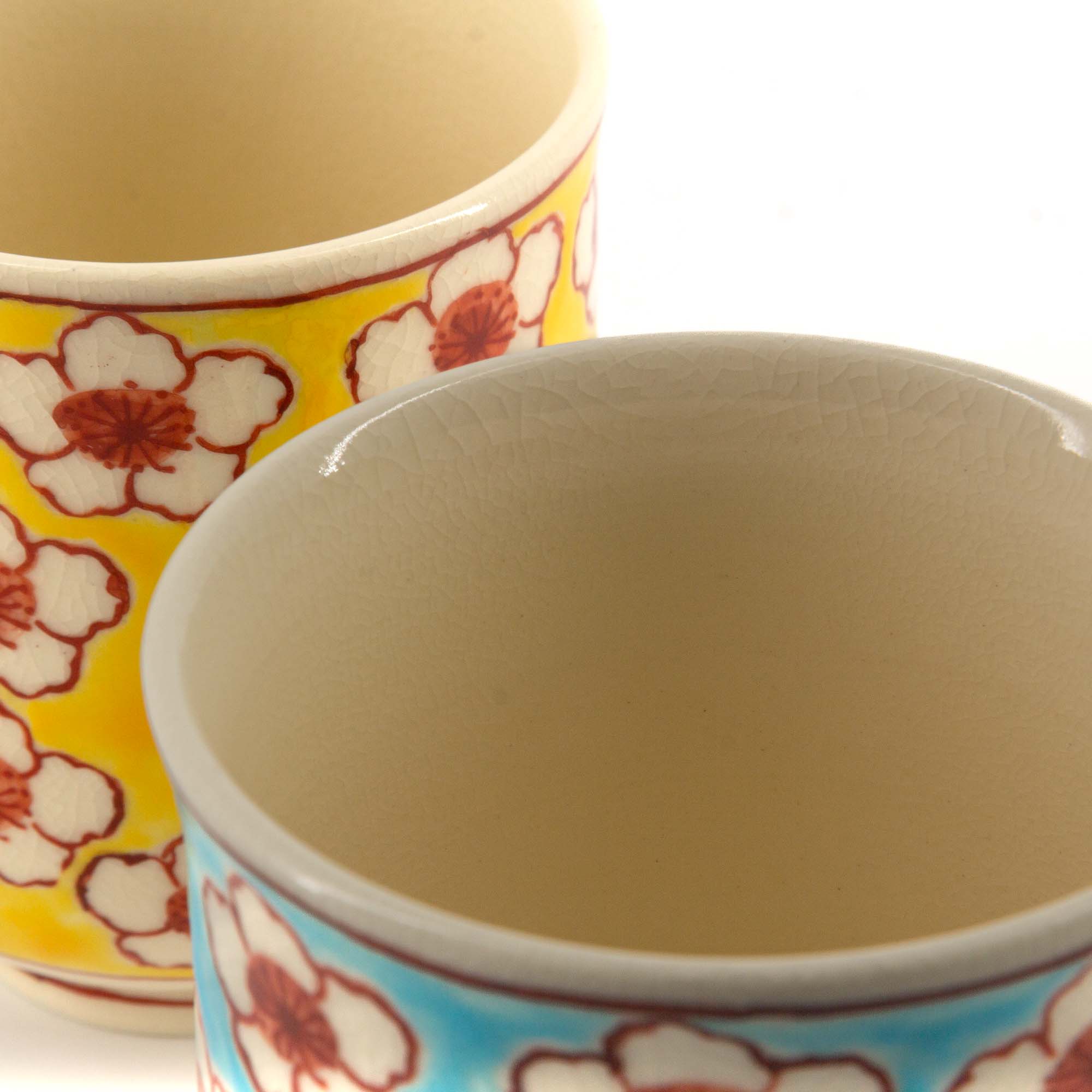 HANAZUME Jikinoyunomi Set Porzellantasse 220 ml Weiß Rot – Bild 5