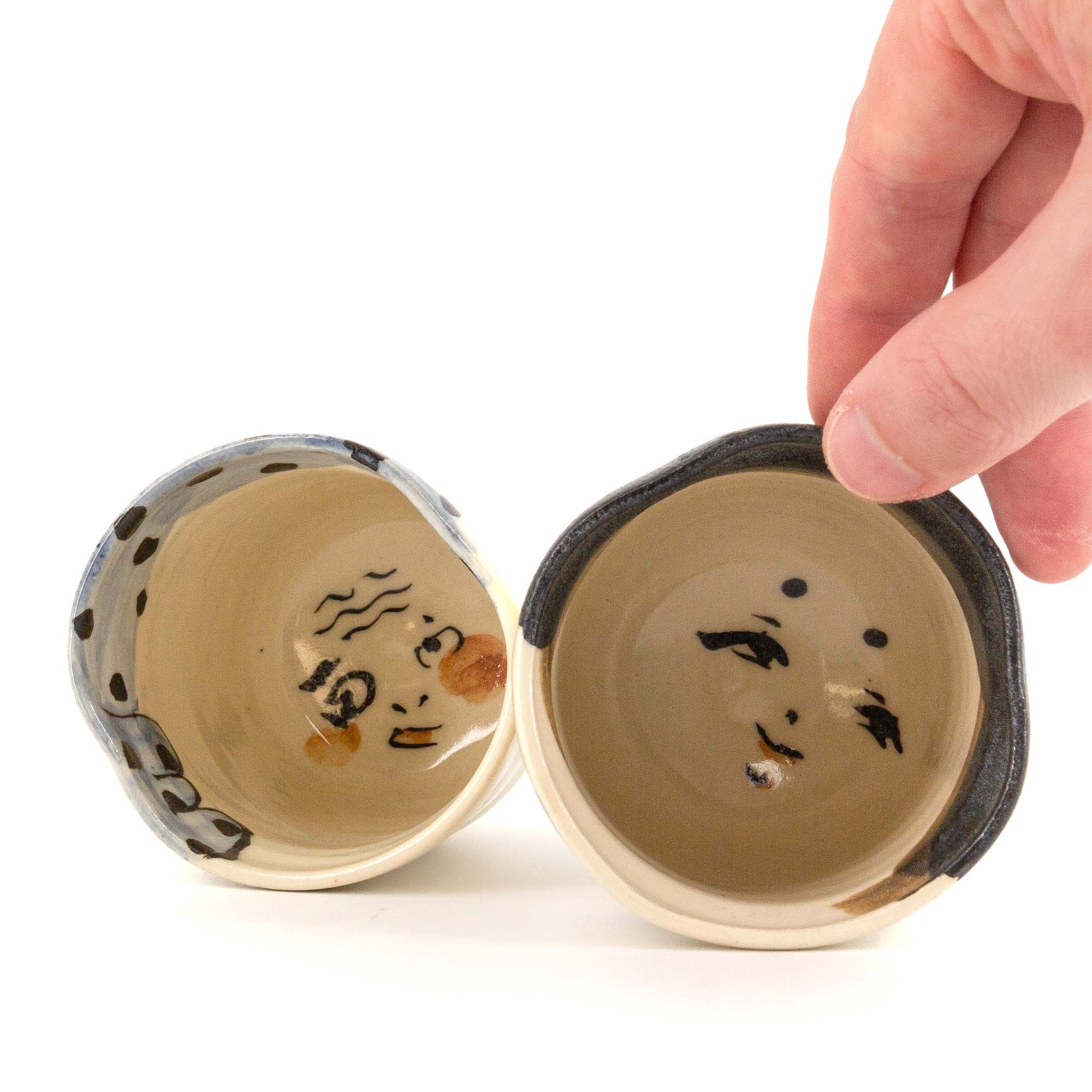 HYAKUFUKU Jikinoyunomi Set Porzellantasse 220 ml Beige Braun – Bild 2