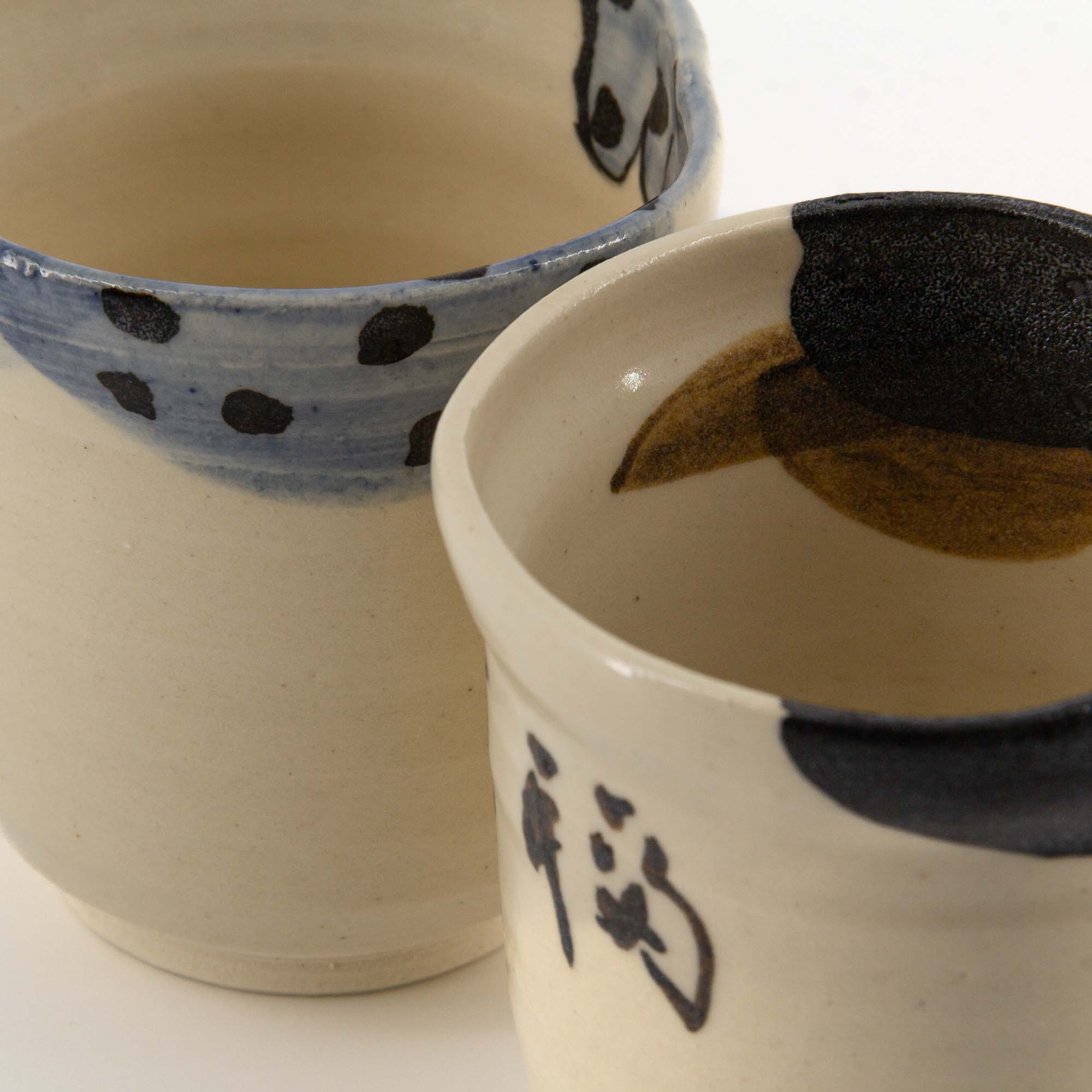 HYAKUFUKU Jikinoyunomi Set Porzellantasse 220 ml Beige Braun – Bild 5