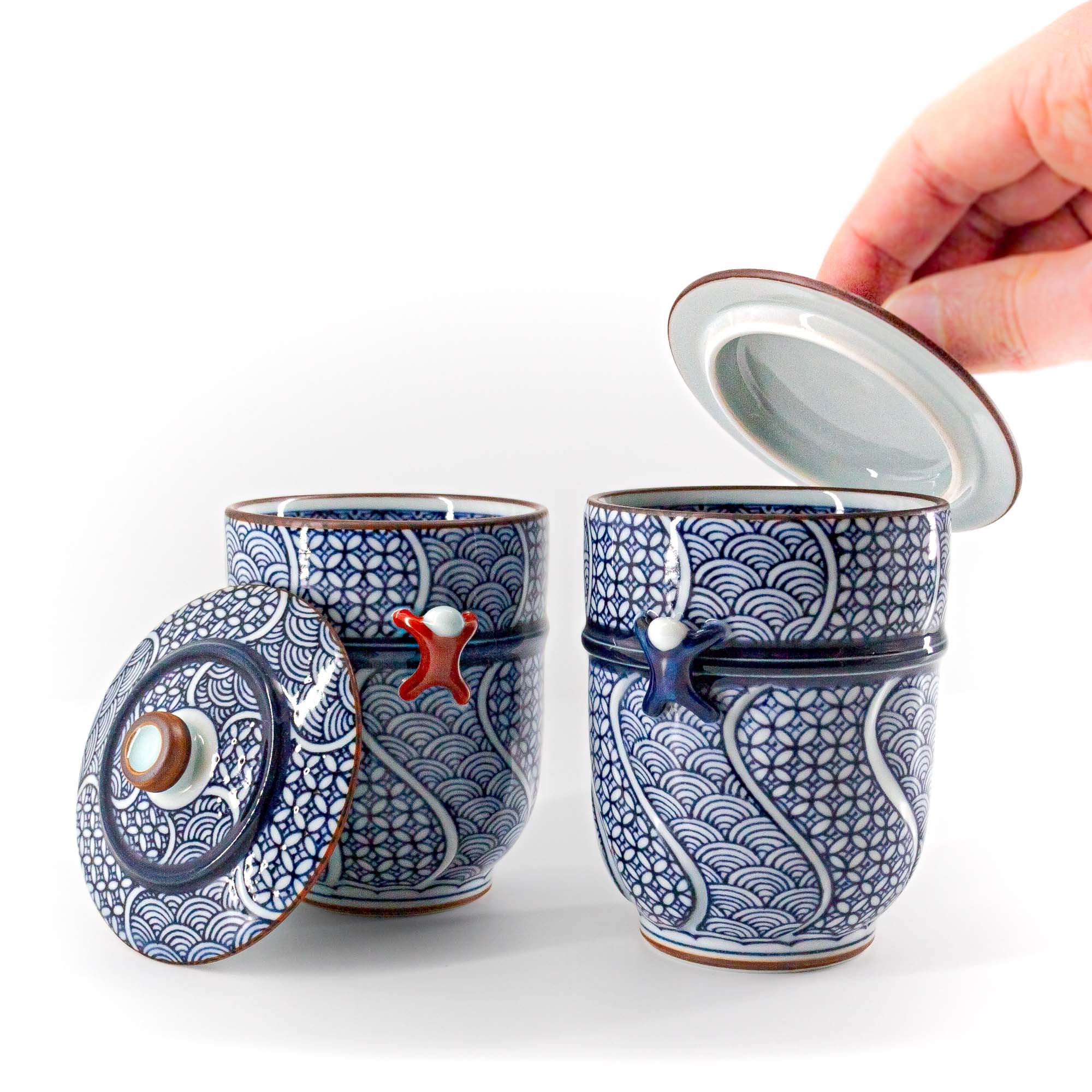 KIYOMIZU Jikinoyunomi Porzellantasse 190 ml Blau Weiß – Bild 2