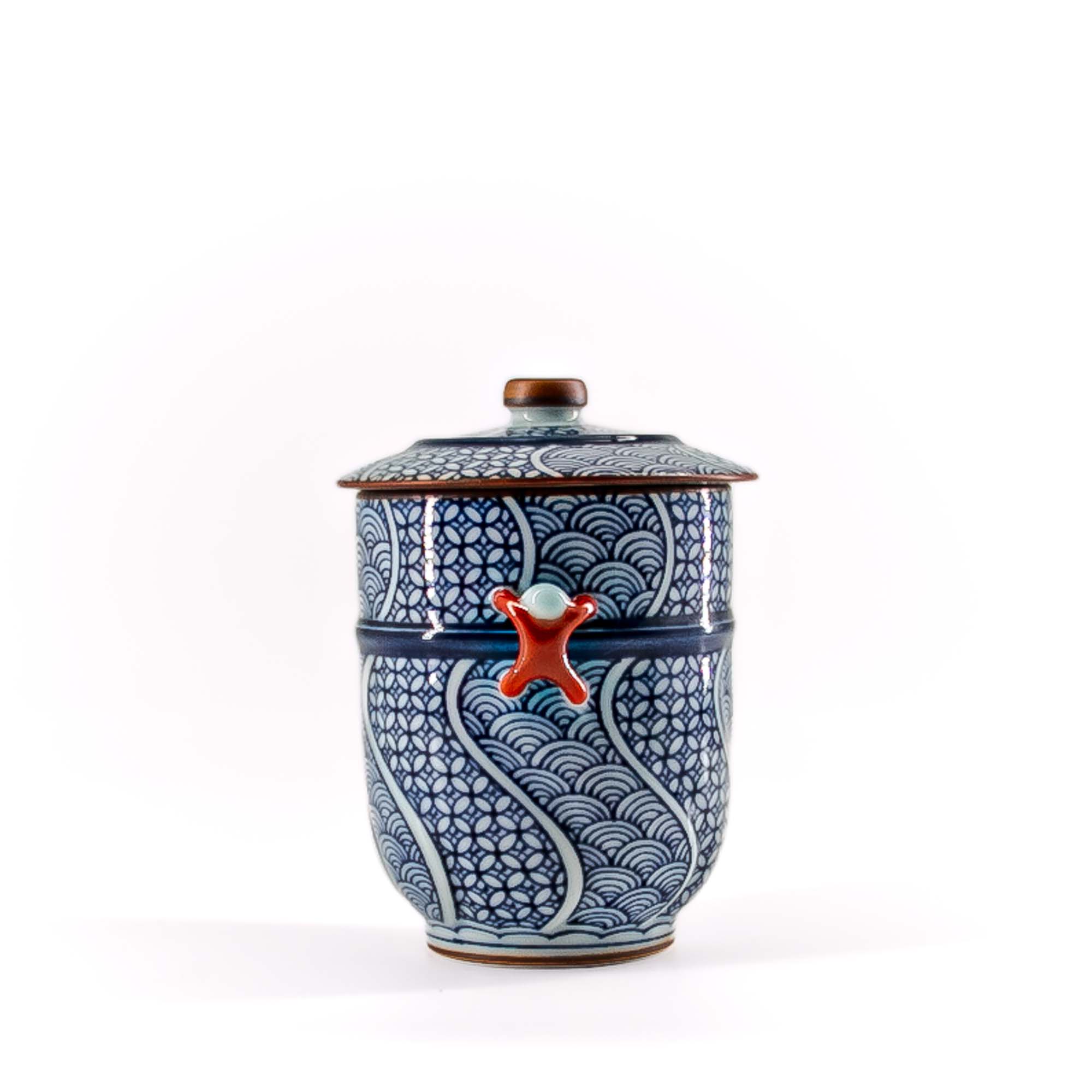 KIYOMIZU Jikinoyunomi Porzellantasse 190 ml Blau Weiß – Bild 8