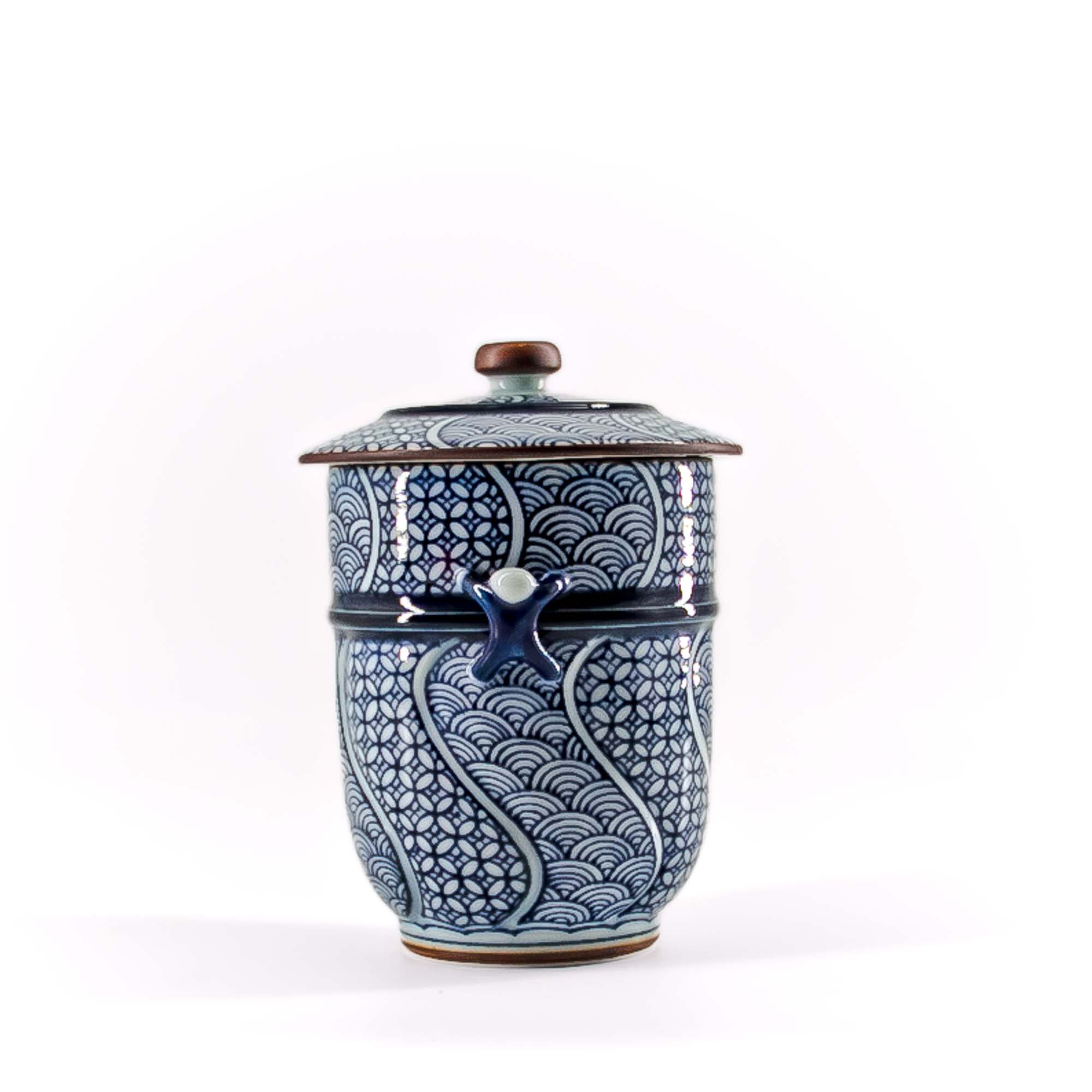 KIYOMIZU Jikinoyunomi Porzellantasse 190 ml Blau Weiß – Bild 10