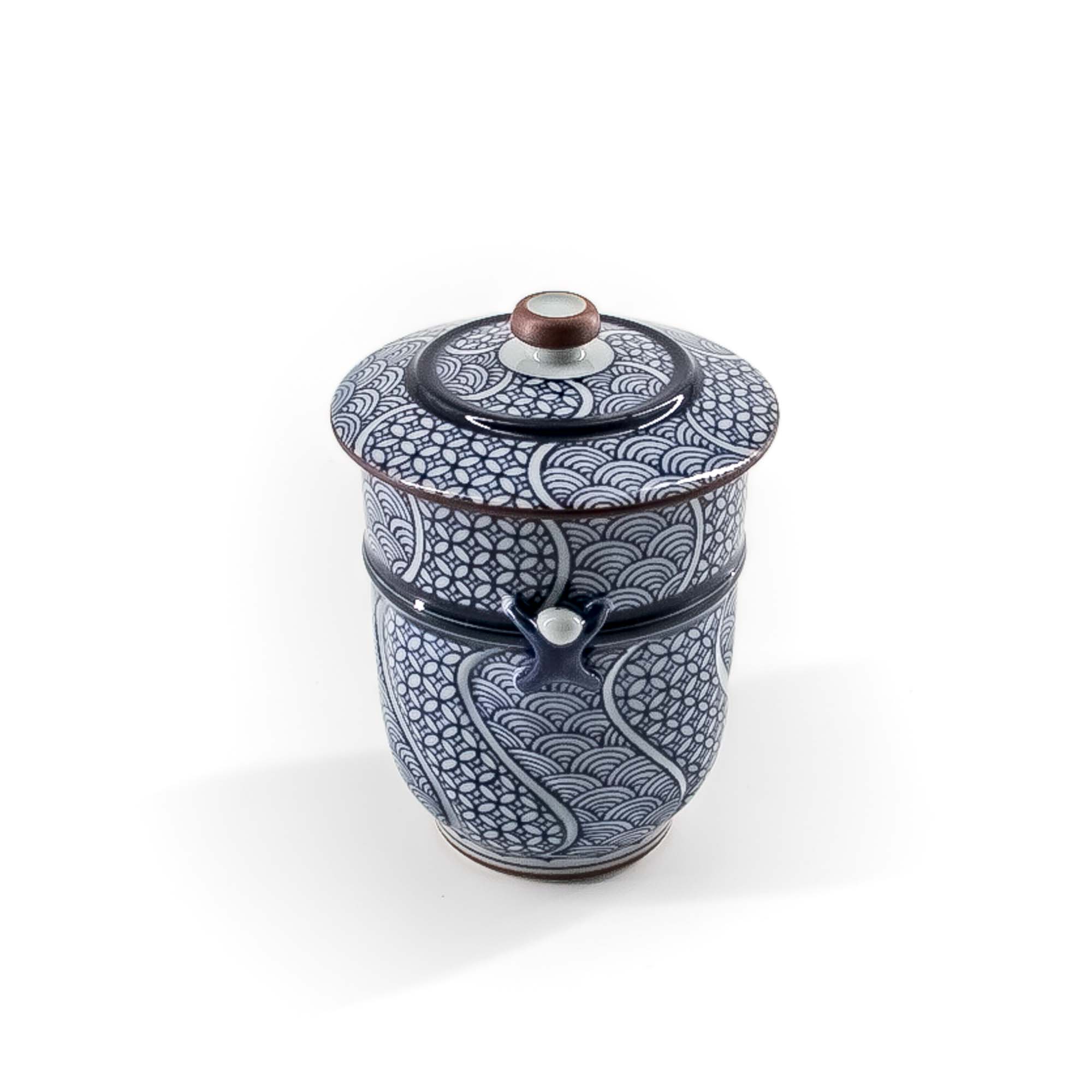 KIYOMIZU Jikinoyunomi Porzellantasse 190 ml Blau Weiß – Bild 14