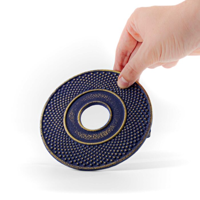 409412 arare kannenuntersetzer tetsubindai blau gold 002